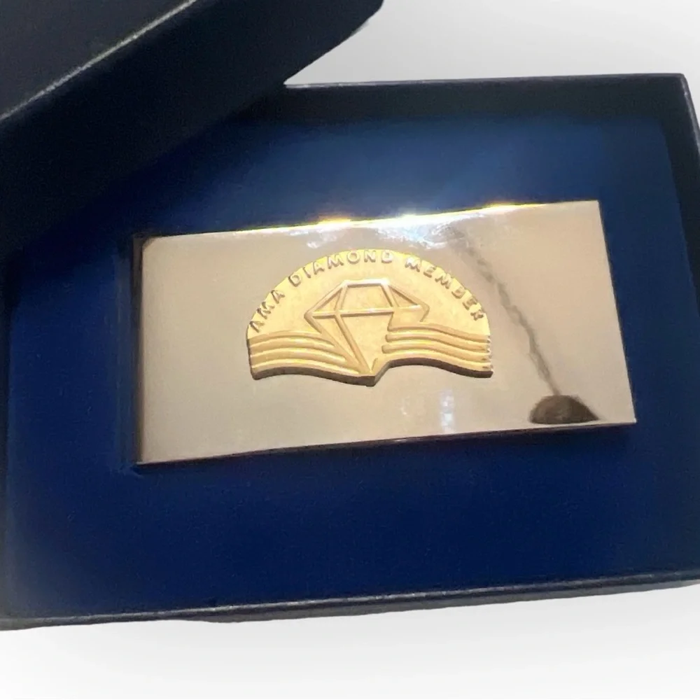 1990’s Vintage AMA American Motorcycle Association Money Clip, Deadstock/New